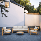 Rebel 5 - Seater Wood Patio Conversation Set (PAS - 2513 - 3SC+SC*2+TA) - Direct Wicker
