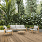 Rebel 5 - Seater Wood Patio Conversation Set with Side Table(PAS - 2513 - 3SC+SC*2+TA+ST) - Direct Wicker