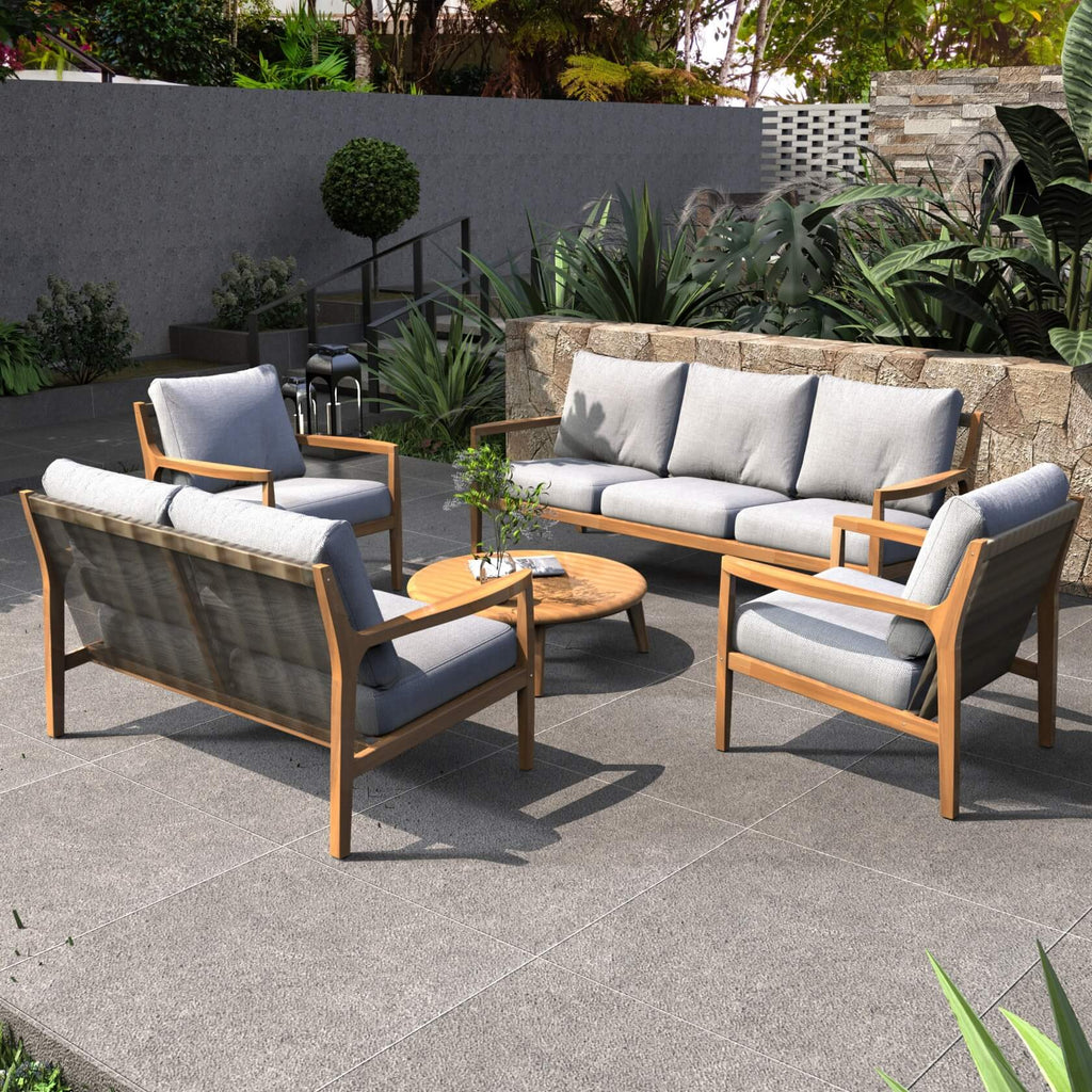 Rebel 7 - Seater Wood Patio Conversation Set (PAS - 2513 - 3SC+2SC+SC*2+TA) - Direct Wicker