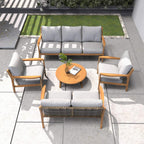 Rebel 7 - Seater Wood Patio Conversation Set (PAS - 2513 - 3SC+2SC+SC*2+TA) - Direct Wicker