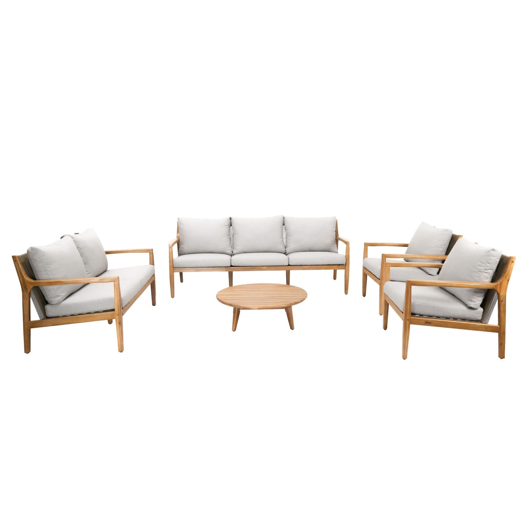 Rebel 7 - Seater Wood Patio Conversation Set (PAS - 2513 - 3SC+2SC+SC*2+TA) - Direct Wicker