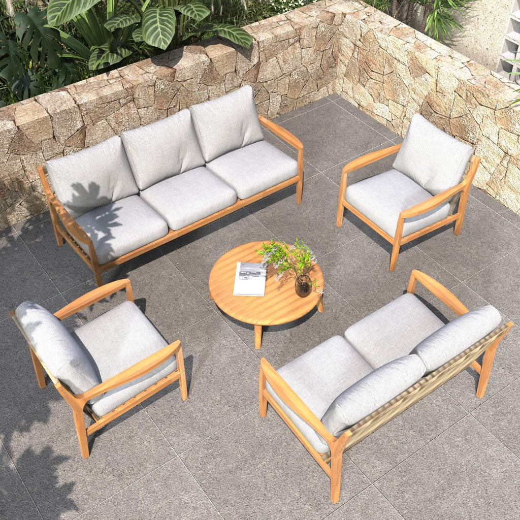 Rebel 7 - Seater Wood Patio Conversation Set (PAS - 2513 - 3SC+2SC+SC*2+TA) - Direct Wicker