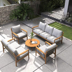Rebel 7 - Seater Wood Patio Conversation Set (PAS - 2513 - 3SC+2SC+SC*2+TA) - Direct Wicker
