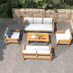 Rebel 7 - Seater Wood Patio Conversation Set (PAS - 2520 - 3SC+2SC+SC*2+TA) - Direct Wicker
