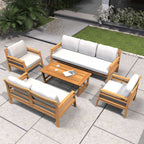 Rebel 7 - Seater Wood Patio Conversation Set (PAS - 2520 - 3SC+2SC+SC*2+TA) - Direct Wicker
