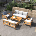 Rebel 7 - Seater Wood Patio Conversation Set (PAS - 2520 - 3SC+2SC+SC*2+TA) - Direct Wicker