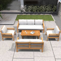 Rebel 7 - Seater Wood Patio Conversation Set (PAS - 2520 - 3SC+2SC+SC*2+TA) - Direct Wicker