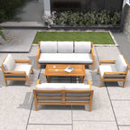 Rebel 7 - Seater Wood Patio Conversation Set (PAS - 2520 - 3SC+2SC+SC*2+TA) - Direct Wicker