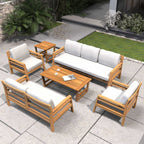 Rebel 7 - Seater Wood Patio Conversation Set ( PAS - 2520 - 3SC+2SC+SC*2+TA+ST) - Direct Wicker