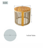 Rebel Solid Wood Lounge Set – 2 Loungers with Side Table, Woven Rope Design (PAL - 2518) - Direct Wicker