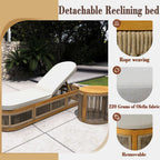Rebel Solid Wood Lounge Set – Lounger with Side Table, Woven Rope Design (PAL - 2518) - Direct Wicker