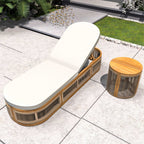 Rebel Solid Wood Lounge Set – Lounger with Side Table, Woven Rope Design (PAL - 2518) - Direct Wicker