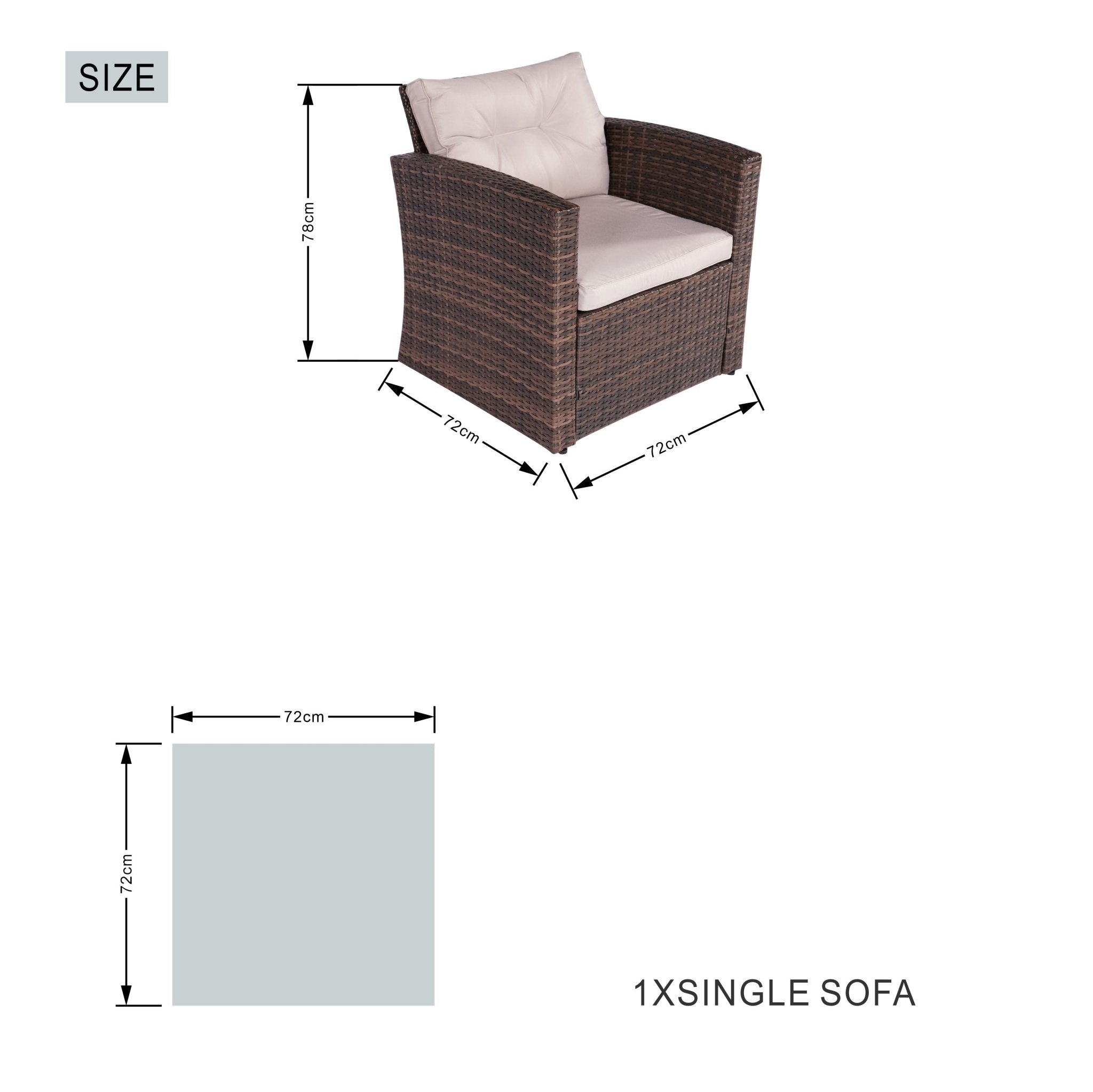 Replacement Coffee table and 2 single sofas for PAS - 1503 - Direct Wicker