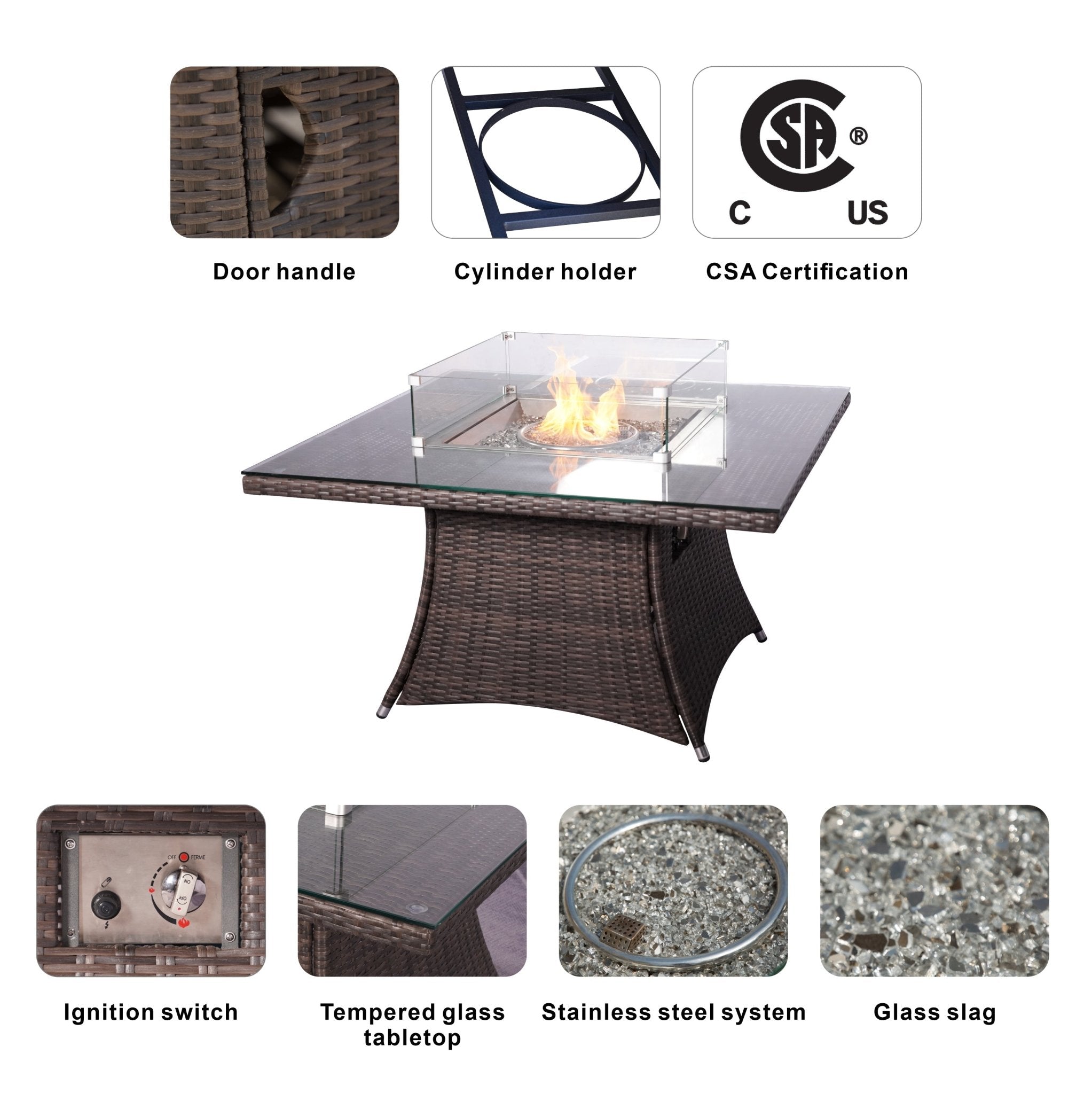 Replacement Firepit Table System for PAG - 1104/1108 - Direct Wicker