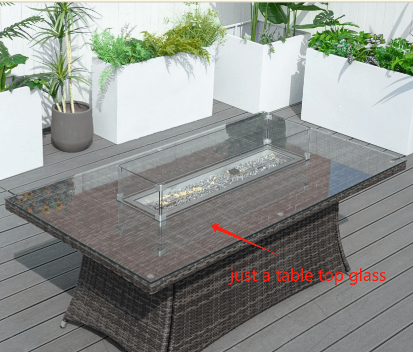 Replacement Firepit Tabletop Glass for PAG - 1106R - Direct Wicker