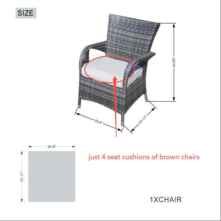Replacement for brown PAD - 1122 seat cushions - Direct Wicker