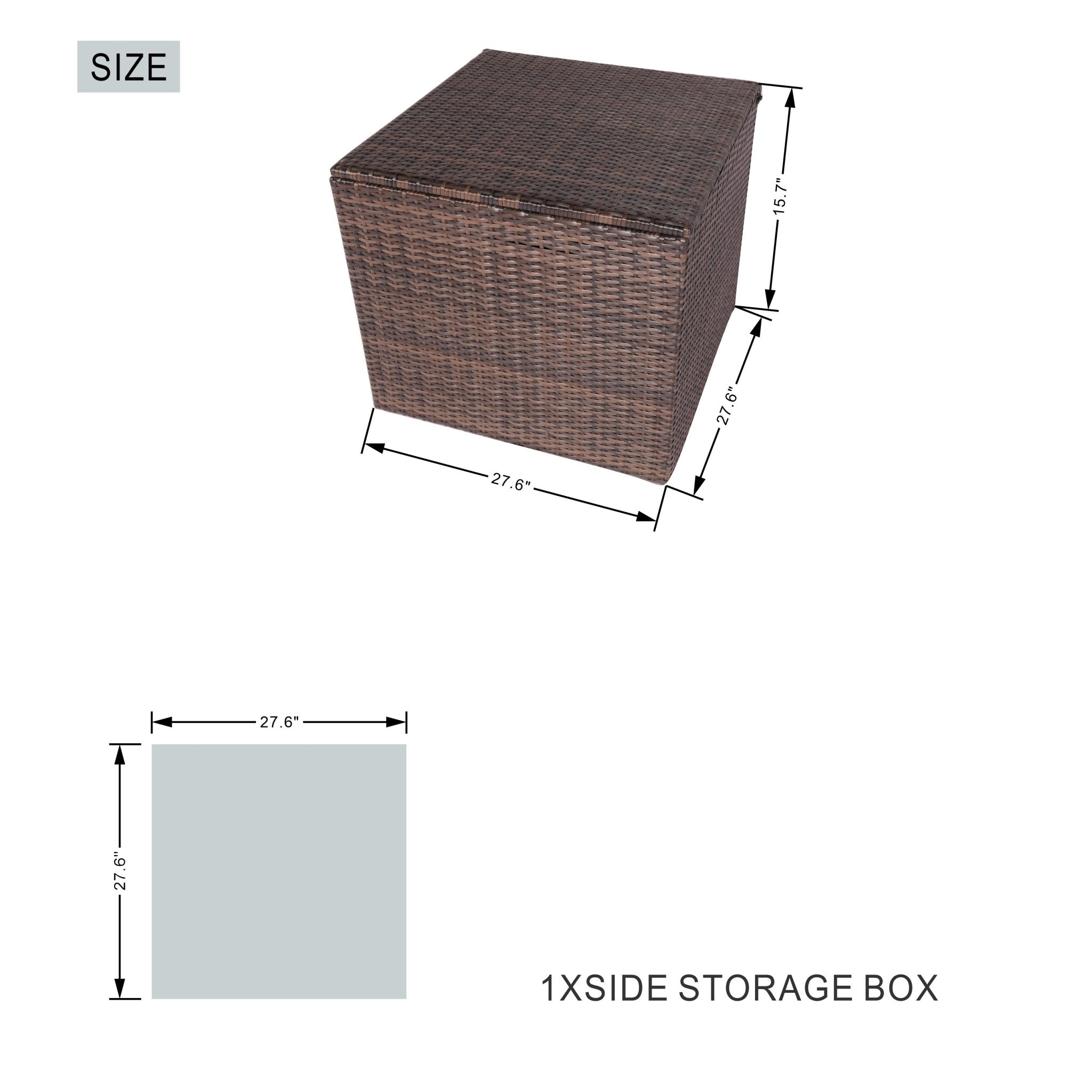Replacement - The grey - side storage box of PAS - 1503 - Direct Wicker
