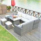 Rimini Corner Sofa Set with Rectangular Table (PAS - 1403) - Direct Wicker
