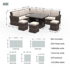 Rimini Corner Sofa Set with Rectangular Table (PAS - 1403) - Direct Wicker