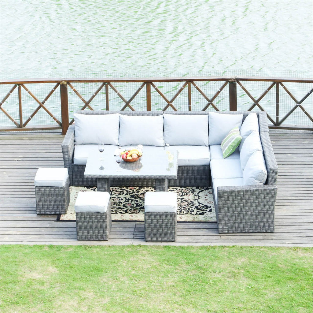 Rimini Corner Sofa Set with Rectangular Table (PAS - 1403) - Direct Wicker