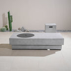 Round Fire Pit Table with Propane Tank Side Table (PAG - 24923 - SET) - Direct Wicker