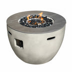 Round Magnesium Oxide Propane Fire Pit Table (PAG-2636-GR) - Direct Wicker