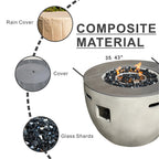 Round Magnesium Oxide Propane Fire Pit Table (PAG-2636-GR) - Direct Wicker