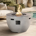 Round Magnesium Oxide Propane Fire Pit Table (PAG-2636-GR) - Direct Wicker