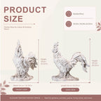 Rustic Antique White Rooster Magnesium Oxide Garden Sculpture (GS-2613-WH-QZYY) - Direct Wicker