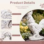 Rustic Antique White Rooster Magnesium Oxide Garden Sculpture (GS-2613-WH-QZYY) - Direct Wicker