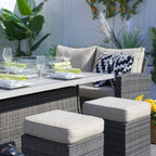 Santiago 6 - Piece Outdoor Conversation Set with Aluminum Firepit Table (PAS - 1403B+1106RA) - Direct Wicker