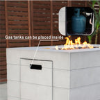 Santiago 6 - Pieces Outdoor Conversation Set with Rectangular Firepit Table (PAS - 1403B+2150) - Direct Wicker