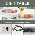 Santiago 6 - Pieces Outdoor Conversation Set with Round Firepit Table (PAS - 1403B+2160) - Direct Wicker