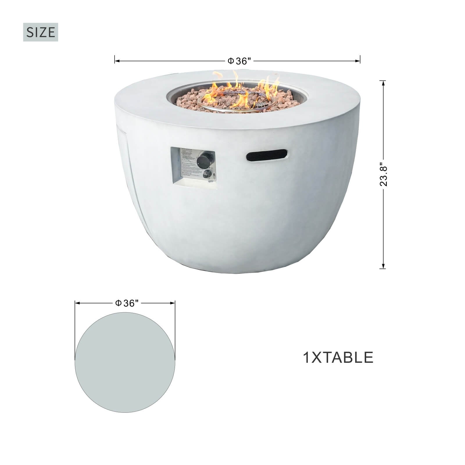 Santiago 6 - Pieces Outdoor Conversation Set with Round Firepit Table (PAS - 1403B+2160) - Direct Wicker