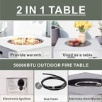 Santiago 6 - Pieces Outdoor Conversation Set with Square Fire Pit Table (PAS - 1403B - BR+2140) - Direct Wicker