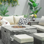 Santiago 7-Piece Outdoor Fire Pit Sofa Set (PAG-1403B+2170) - Direct Wicker