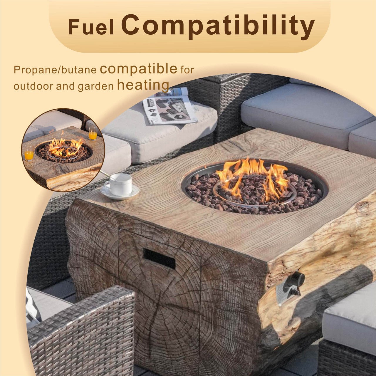 BONFIRE GO OUTSIDE STR SBSKIT セット　BGO Santiago 7-Piece Outdoor Fire Pit Sofa Set (PAG-1403B+2170