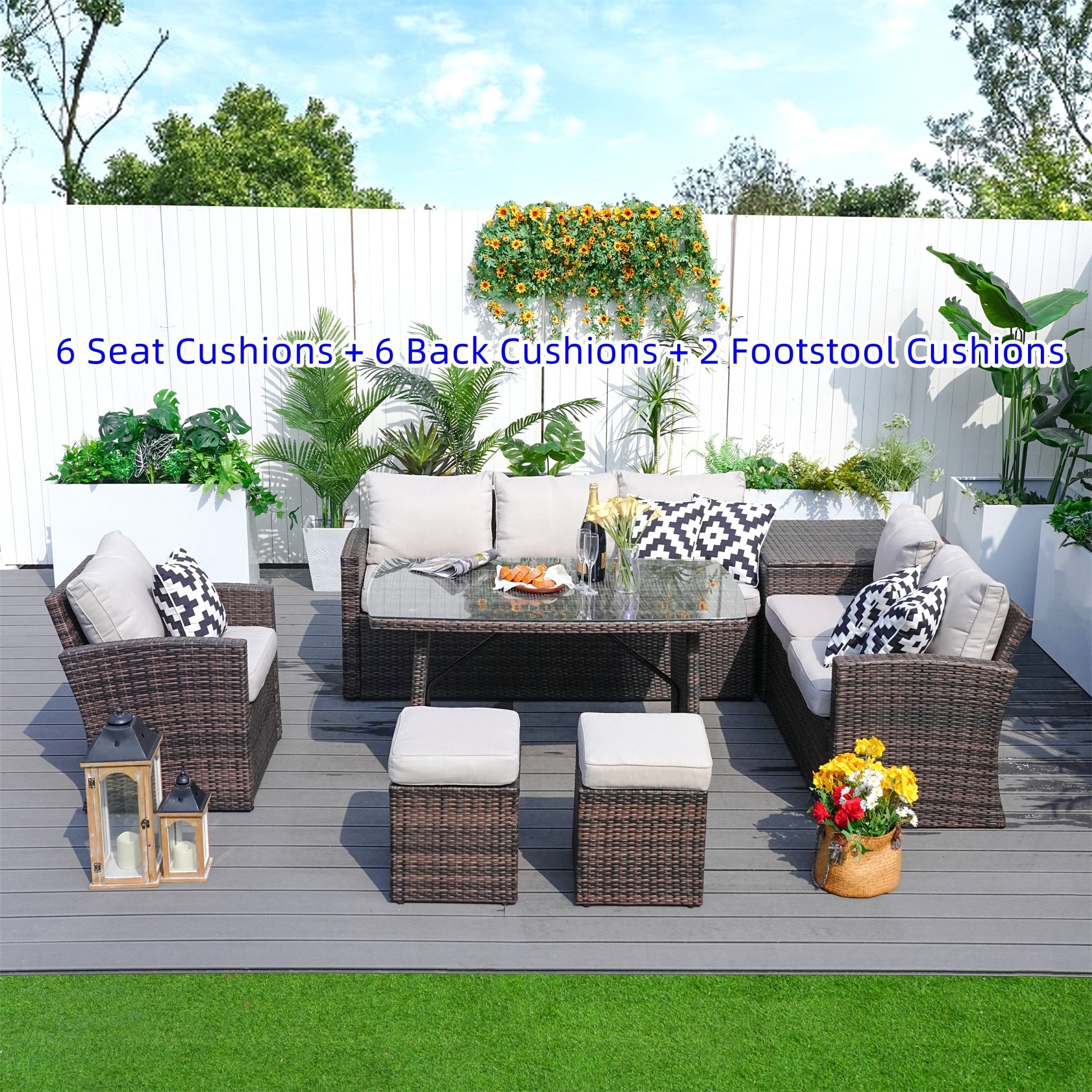 Santiago Outdoor Furniture Replacement Cushions Set (PAS - 1403B - Cushions) - Direct Wicker
