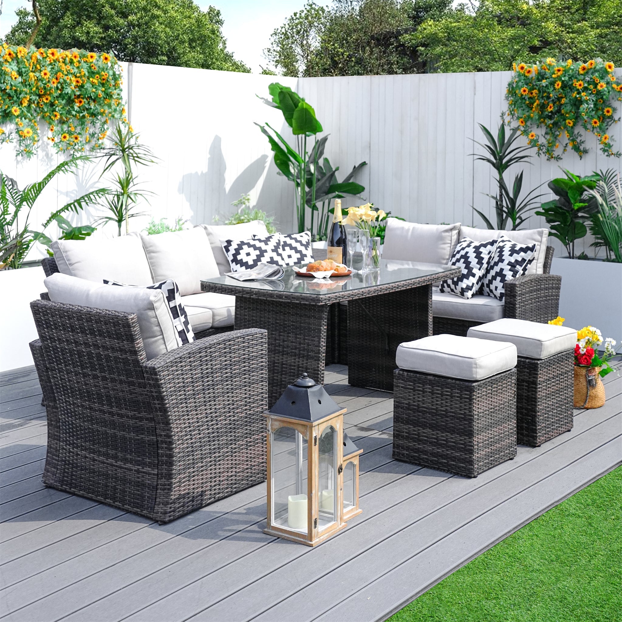 Santiago Outdoor Furniture Replacement Cushions Set (PAS - 1403B - Cushions) - Direct Wicker