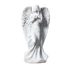 Serene Angel Holding Lamb Magnesium Oxide Garden Sculpture (GS-240377A-BE-WLX) - Direct Wicker