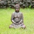 Serene Meditating Buddha Magnesium Oxide Garden Sculpture (GS-24945B-BR-WLX) - Direct Wicker