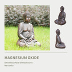 Serene Meditating Buddha Magnesium Oxide Garden Sculpture (GS-24945B-BR-WLX) - Direct Wicker