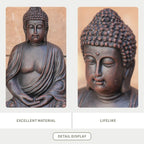 Serene Meditating Buddha Magnesium Oxide Garden Sculpture (GS-24945B-BR-WLX) - Direct Wicker