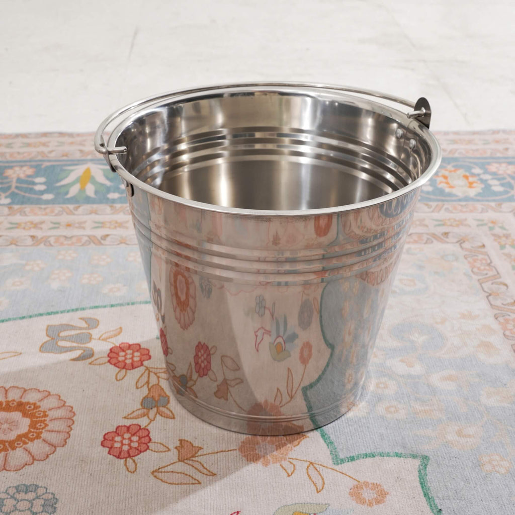 Silver Gray Side Table with Ice Bucket – Terrafab Composite Material（PAT - 24918IB） - Direct Wicker