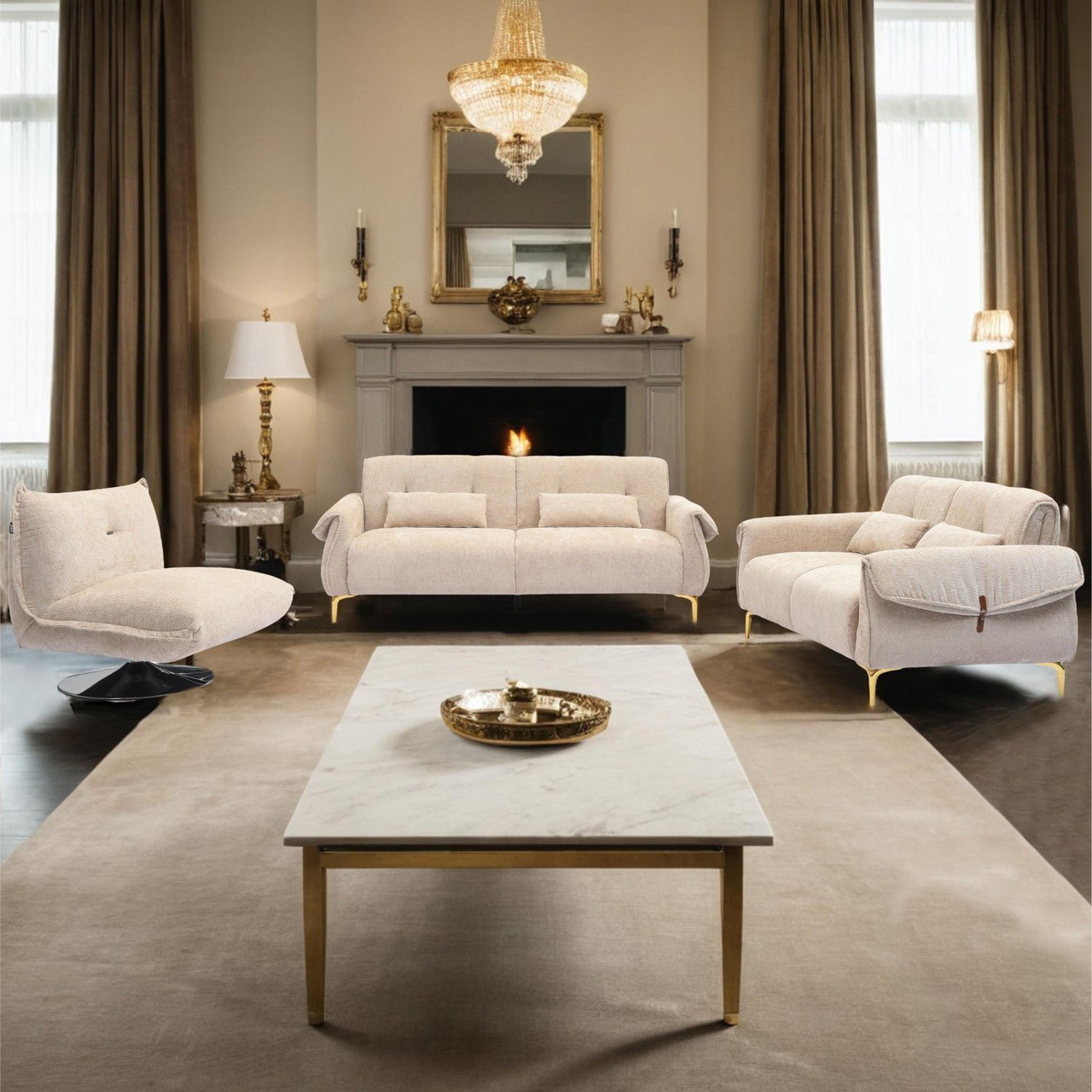 Simple and Cozy Indoor Sofa Set for Comfortable Living (PAS - 241387) - Direct Wicker