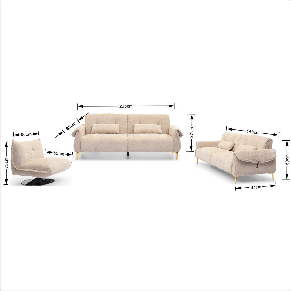 Simple and Cozy Indoor Sofa Set for Comfortable Living (PAS - 241387) - Direct Wicker