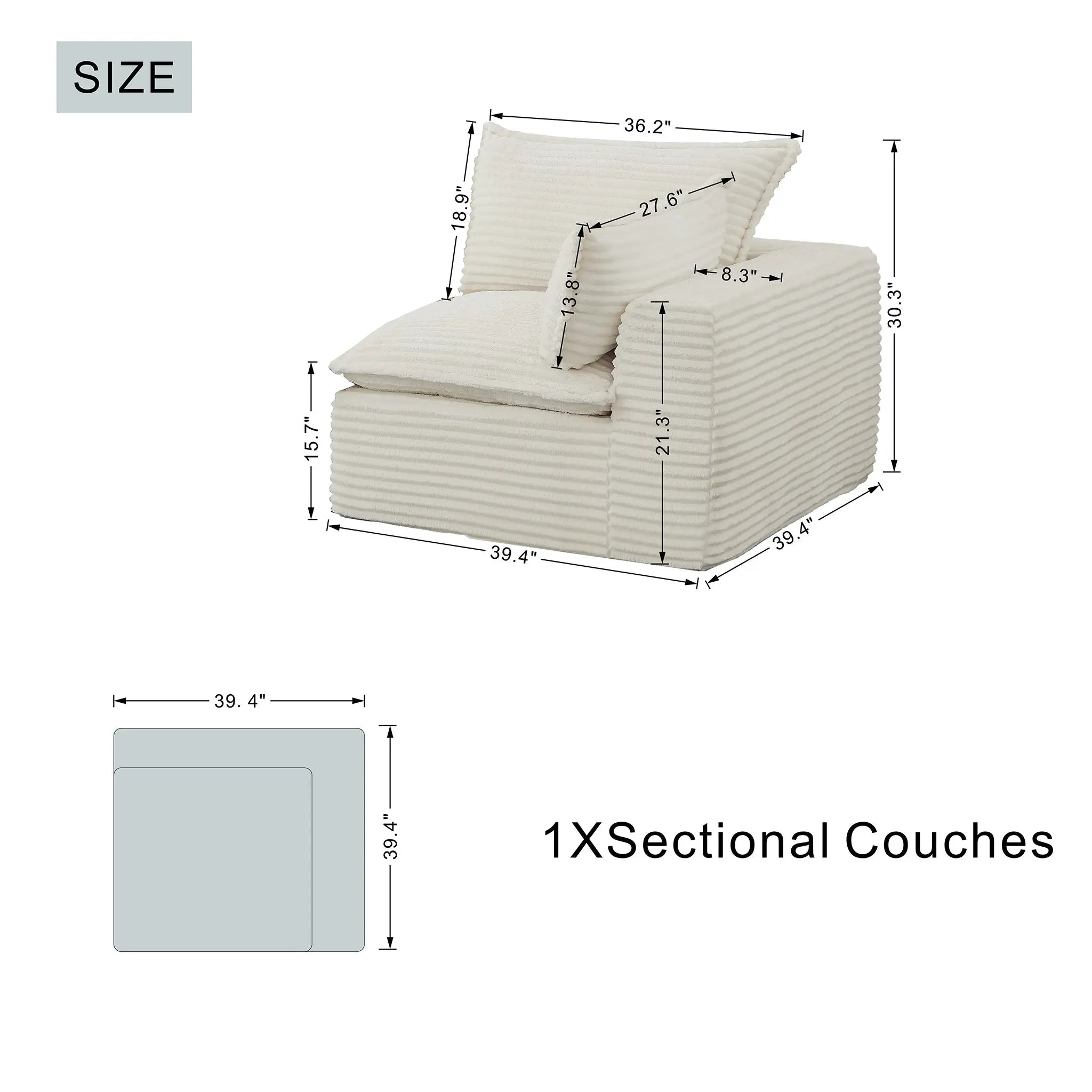 Single Left Modular Sectional Sofa (PAS - 2637 - LS) - Direct Wicker