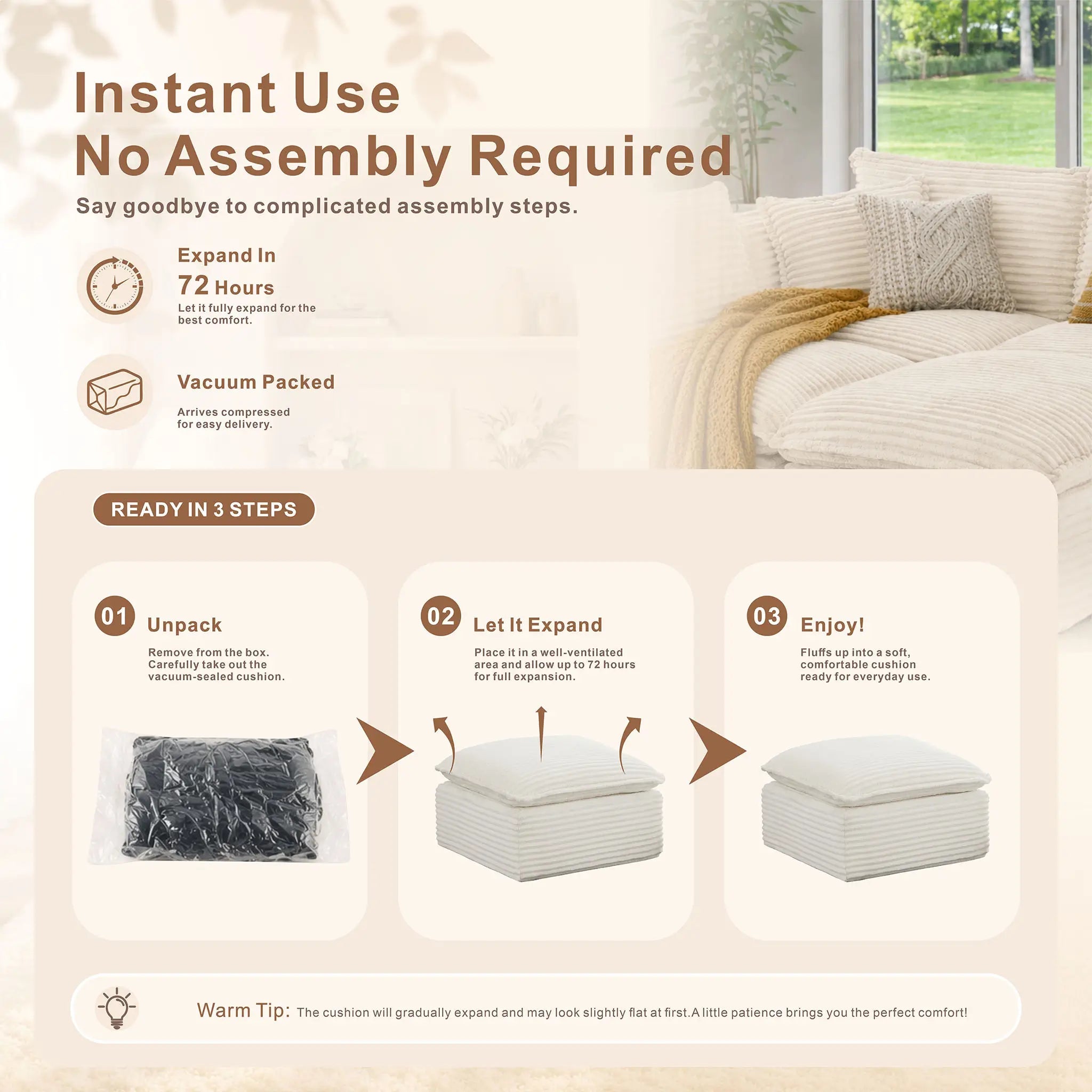 Single Modular Sectional Footstool (PAS-2637-FT) - Direct Wicker