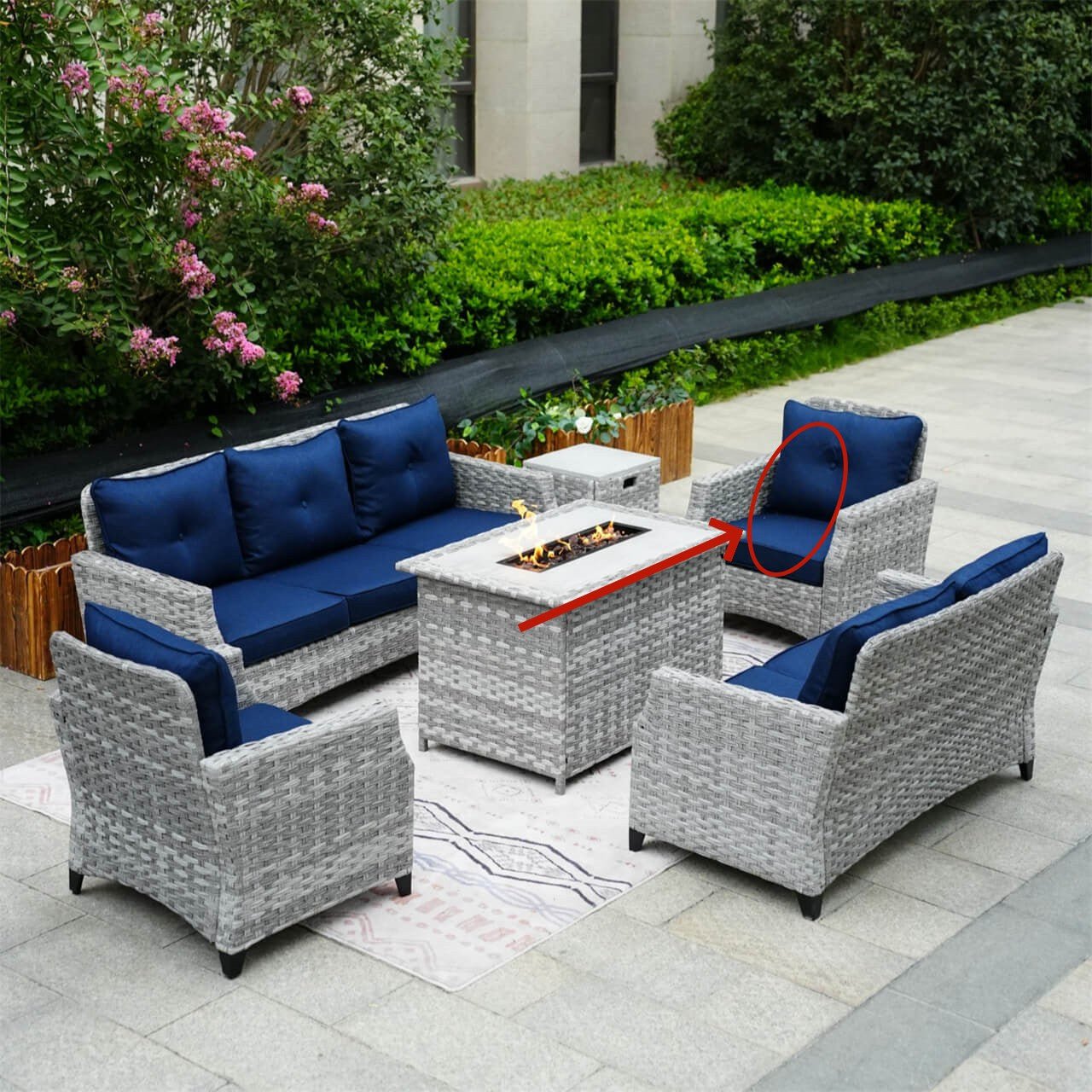 Single Sofa Cushion Covers of Patio Sofa for (PAF - 1801/2) - Direct Wicker