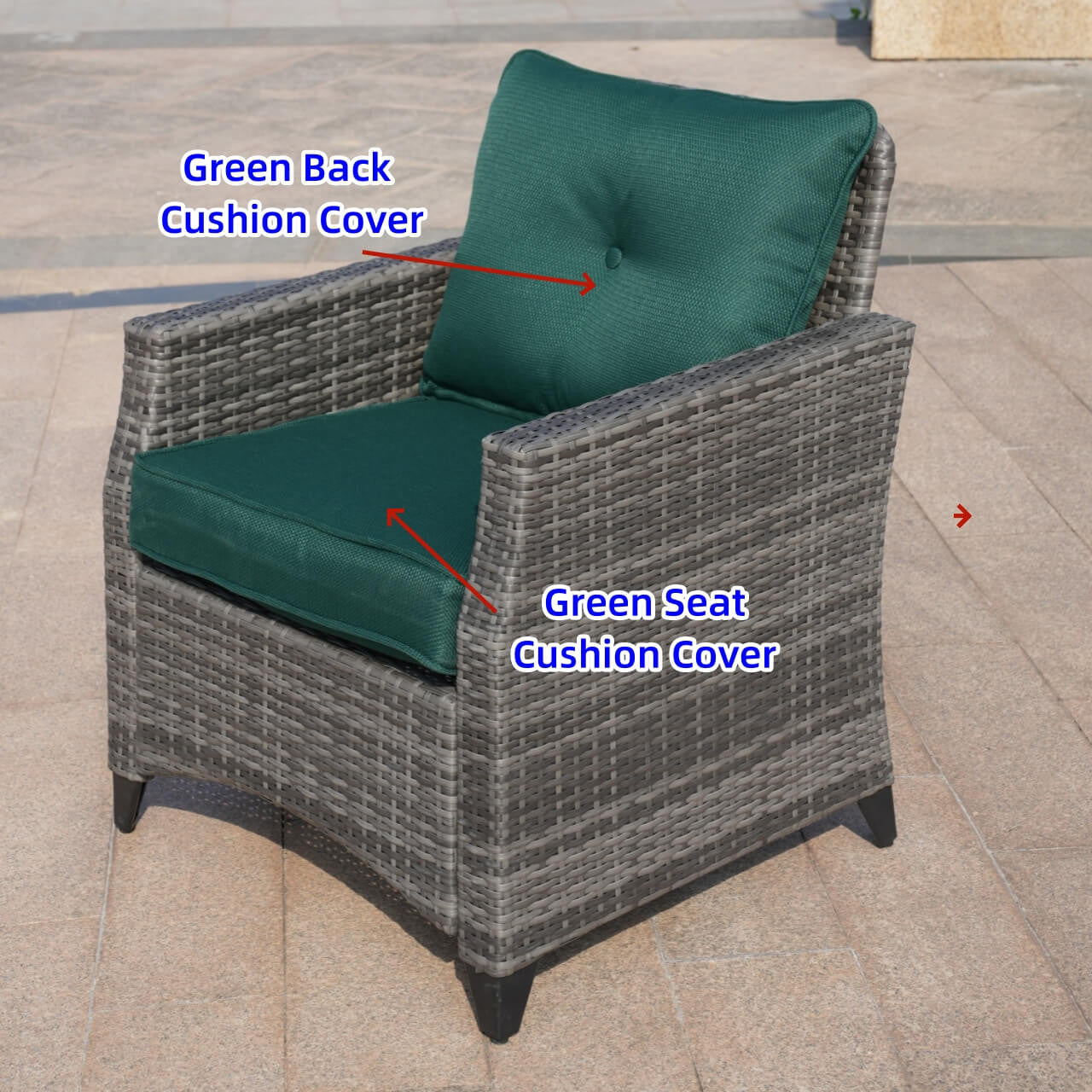 Single Sofa Cushion Covers of Patio Sofa for (PAF - 1801/2) - Direct Wicker